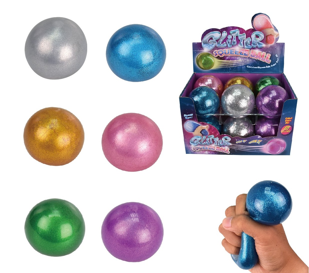Glitter Squeeze Ball 7cm (12 pcs)
