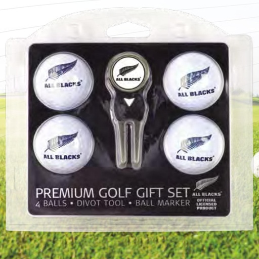 [ABXXX06] All Blacks 4 Ball Gift Pack with Divot Tool